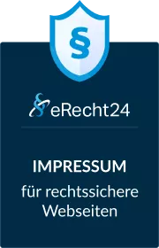 Siegel von eRecht24 für rechtssichere Websites